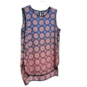 Vince Camuto Geometric Sleeveless Blouse Size Large